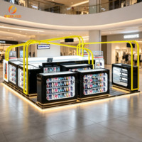 Quiosco de Centro Comercial en Oferta para Accesorios de Telefonía Móvil, Stand Amarillo de Alta Calidad, Exhibidor de Fundas para Teléfono