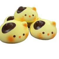 Jouet anti-stress Kawaii en forme de pain de chat mignon, à remontée lente, doux et collant, simulation alimentaire pour enfants et adultes