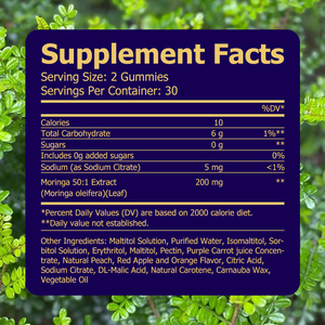OEM Private Label Moringa Gummies with Moringa Extract <b>Supplement</b> Boosts Daily Energy and Strengthens Immune Defense Gummies - Product Image 2