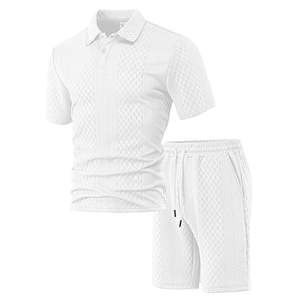 Conjunto de Camiseta Polo de Jacquard de Verano para Hombre, Manga Corta, Ropa Deportiva Informal, Tejido de Poliéster Ligero, Atuendo Informal - Product Image 6