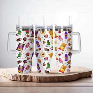 Botella de Agua de Acero Inoxidable de 40 oz de Doble Pared con Asa, para Viajes, con Diseño Personalizado de <span class=keywords><strong>Dulces</strong></span> Mexicanos de Buena Calidad - Product Image 2