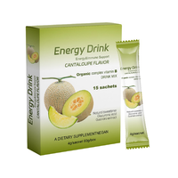 Bebida Energética Cantaloupe para Adultos, Mezcla con Complejo Vitamínico B, Extracto de Guaraná, Sabor Nectarina, Sin Azúcar, 200g, para Antes/Durante/Después del Entrenamiento