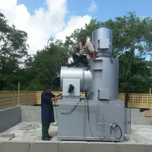 Incinérateur de déchet médicaux, avec un système complet de filtration de gaz fluant, crinnoir pour animal domestique, crème pour animaux