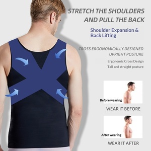 Nuova Canotta Modellante da <span class=keywords><strong>Uomo</strong></span> Senza Cuciture in Nylon Sottile, Contenitiva per Petto e Addome, Abbigliamento Intimo Sportivo - Product Image 3