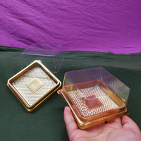 Barquette de cuisson jetable carrée transparente en PET de 9x9 cm, épaisseur 0,1 mm, résistante au four, pour gâteaux et desserts
