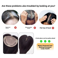 LONGFOR Premium Virgin Hair Topper for Women Hand Woven Natural Look Comfortable Toupee Indétectable Breathable Daily Wear for