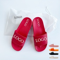 Pantoufles unisexes de créateur pour femmes Diapositives avec logo personnalisé couleur rouge avec personnalisation Pantoufles vierges Chaussures Diapositives pour hommes avec logo