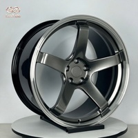 Rines Ligeros para Vehículos Eléctricos de 20 Pulgadas 5x120, Forjados en Color Gris Metálico, de 5 Radios, para Tesla Model Y, con Borde Pulido