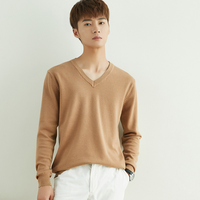 Pull en viscose à col en V pour homme avec logo personnalisé sur le devant, tricoté, luxueux, doux, léger, impression numérique, coupe classique, hiver