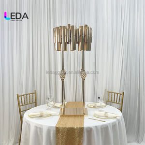 LEDA Nouvelle Tendance Luxe Support de Fleurs Doré pour Centre de Table Décoration Mariage - Product Image 3