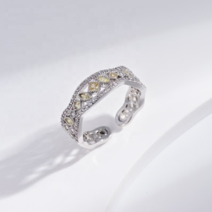 wholesale price plata 925 sterling silver open twisted <b>rings</b> fashion zircon stone geometric vintage <b>adjustable</b> <b>ring</b> for woman - Product Image 1