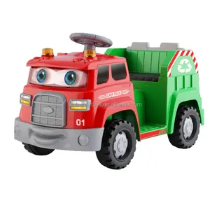 New Arrival Cheap Ride on Garbage Truck Toy Car Carro Electrico Kids Electric with Garbage Sorting Card and Sound Effects