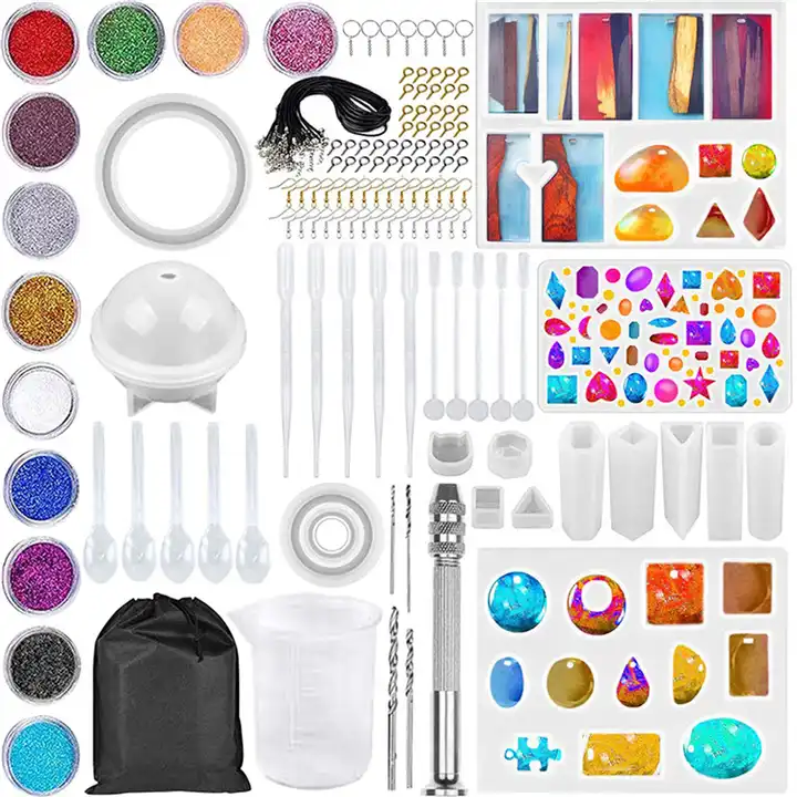 Jewelry Making Pendant 60X Epoxy Resin Casting Silicone Molds DIY Craft  Tool Kit Resin Jewelry Making Kit Jewelry Resin Molds Kit 