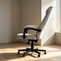 Silla de Oficina Ergonómica de Tela con Respaldo Alto, Altura Ajustable, Reclinable, Giratoria 360 Grados, para Personal, Hogar y Estudio