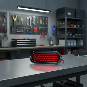 Nouvelles feux arrière de frein LED ovales de 6 pouces pour camion et remorque, clignotants, 10V-30V, base à vis, lumière ambre, WD-5016, installation facile - Product Image 3