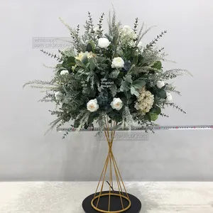 Wholesale Decorative Artificial green leaves Romantic Country Wedding Flower Arrangement green domes for centerpieces