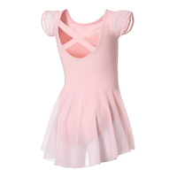 Costume de danse pour enfants personnalisé multicolore Justaucorps de ballet à manches flottantes avec jupe vaporeuse non amovible