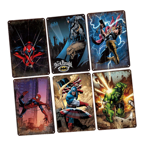 Personalized Gifts Superhero Cartoon Figures Factory Wholesale Retro Vintage Metal Tin Signs for Bar Home Wall Decorate Plate - Product Image 5