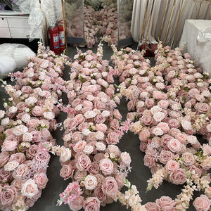 Runner da Tavolo Personalizzato IFG 7 Piedi con <span class=keywords><strong>Fila</strong></span> di Fiori Artificiali <span class=keywords><strong>Rosa</strong></span> per Decorazioni Matrimoniali - Product Image 2