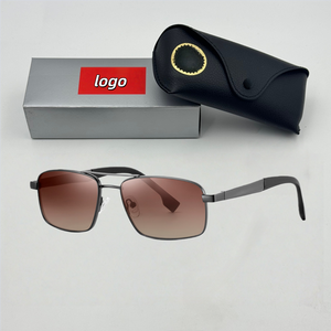 Gafas de Sol de Diseño Rectangulares de Moda para Exteriores, con Protección UV400, Cómodas y de Alta Calidad, con Marco de Metal Dorado Polarizado para Hombre - Product Image 1