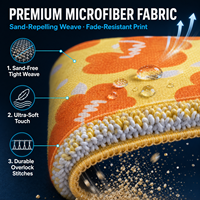 Serviette de plage en microfibre personnalisée en gros, imprimé coloré résistant à la décoloration, séchage rapide, sans sable