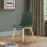 Chaise de salle à manger en tissu confortable avec chaise de cantine à pieds en bois de frêne chaise de loisirs