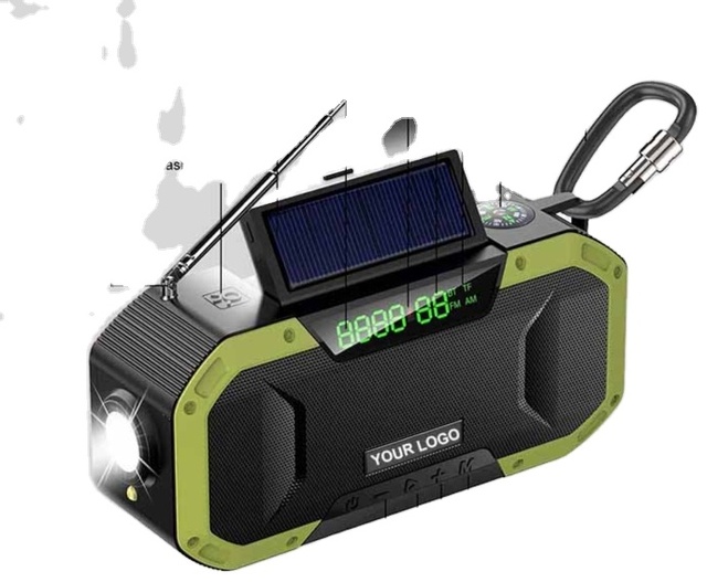 Portable Survival Waterproof Power Bank Flashlight AM FM BT NOAA Weather SOS Dynamo Hand Crank Solar Emergency Radio