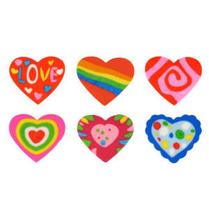 Soododo gran oferta colorido regalo en forma de corazón hermoso lápiz <span class=keywords><strong>2D</strong></span> corazón goma borrador Oficina Topper Top - Product Image 1