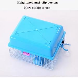 <span class=keywords><strong>Cage</strong></span> à hamster portable pour petits animaux avec dessus transparent et poignée de transport pour les voyages et l'habitat domestique - Product Image 5