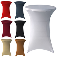 Nappes rectangulaires en polyester noir pour banquet de mariage, couverture de table extensible en spandex de 6 pieds