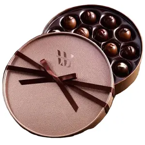 Scatola di imballaggio premium riciclata fantaisie bonbon au lait caviar cacao dolci cilindro caixa de joias Branded luxus Day britbox