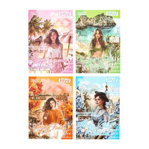 Libro de Pegatinas Decorativas de la Serie de Poesía de Cuatro Estaciones - Juego de 4 Pegatinas Autoadhesivas de PET con Paisajes de Temporada - Product Image 1