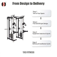 Machine de musculation multifonctionnelle 3-en-1 professionnelle YJCJ FITNESS pour la série, machine Smith, rack de musculation en acier, usage commercial, certifiée CE