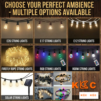 Guirlande lumineuse extérieure E14 40W, support d'ampoule résistant aux intempéries, câble d'extension