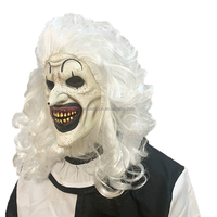 Masque de clown de Noël Halloween Cosplay, déguisement de clown, drôle, latex, doux, démon, joker, déguisement de fête d'Halloween, taille unique pour adulte
