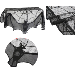 Halloween Gothic Lace Valance Short <b>Curtain</b> Topper <b>for</b> <b>Kitchen</b> Window Black Spooky Decorate Semi-Sheer <b>Curtain</b> ZF Global Export - Product Image 1