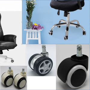 Universelle selbstsichernde Lenkrollen mit Bremse für Bürostühle aus Kunststoff, 50 mm Durchmesser - Product Image 6