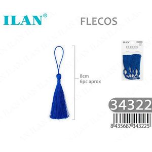 Ilan Flecose - Borlas Azules de 8 cm, Paquete de 6 Unidades, para Decoración - Product Image 1