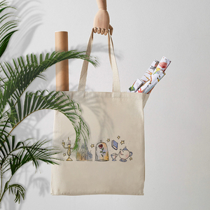 Sac fourre-tout en toile à motif princesse, ancien comme le temps, personnalisé, sac à bandoulière pour voyage, sac <span class=keywords><strong>de</strong></span> courses réutilisable pour femme - Product Image 3