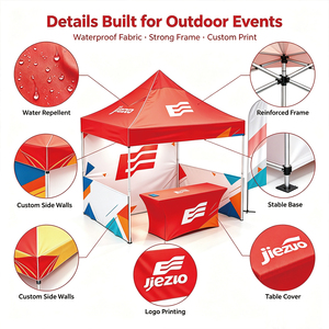 Pavillon imprimé en couleur 10x10 pieds, structure hexagonale robuste, logo personnalisable, idéal pour les événements et les tentes d'exposition commerciale - Product Image 4