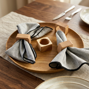 Anneaux de serviette ronds en bois écologiques faits à la main de luxe pour la décoration de mariage par Handmade Collection Uttar Pradesh - Product Image 2