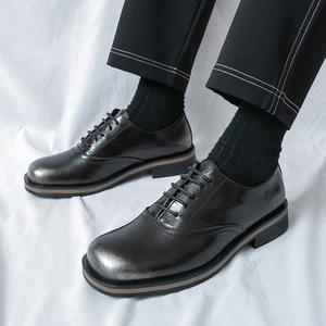 Chaussures habillées pour hommes, taille 46, grandes tailles, nouvelles chaussures en cuir décontractées, style rétro britannique, chaussures de mariage - Product Image 1