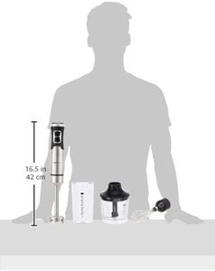 Ensemble de mixeur électrique multifonctionnel 5-en-1 avec bol mélangeur, crochet pétrisseur, sans fil, haute vitesse, 1000W, moulin en acier inoxydable - Product Image 5