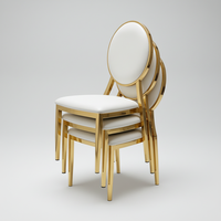 Chaise de banquet de luxe en métal doré, interchangeable, haut de gamme, pour événements hôteliers et repas