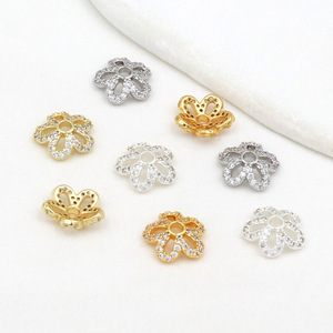 ที่ใส่ดอกไม้เซอร์คอน ชุบทองแดง 18K ทอง เงิน อุปกรณ์ทำเครื่องประดับ DIY C21 - Product Image 1