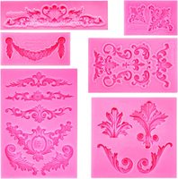 Barocker Stil Schnörkel-Ranken-Spitzen-Fondant-Silikonform für geformte Tortenrand-Dekoration