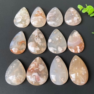 <span class=keywords><strong>Gotas</strong></span> de ágata de flor de cerezo Natural, Gema de ágata Sakura, gota de lágrima para colgante, venta al por mayor - Product Image 3