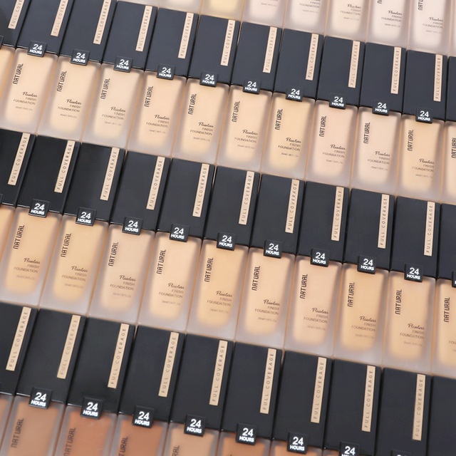 Private Label Wholesale 50 Colors Full Coverage Cream Matte Waterproof Vegan Fond De Teint Bulk HD Liquid Foundation With SPF