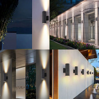 Applique murale extérieure étanche IP66 en aluminium avec diffuseur en polycarbonate LED, angle de faisceau 360°, garantie 3 ans pour jardin