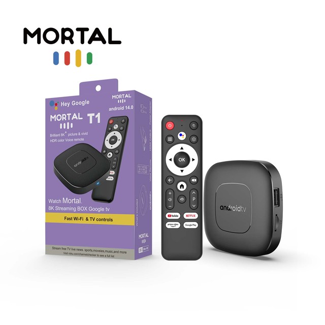 Factory Wholesale Mortal T1 Set Top Box AllwinnerH313 4K HDR+ Android 14.0 Support BT5.0 WIFI5.8 TV Boxes Streaming Media Player